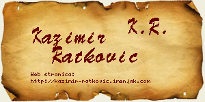 Kazimir Ratković vizit kartica